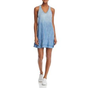 Bella Dahl Womens Tencel Sleeveless Casual Dress with Stripe Trim